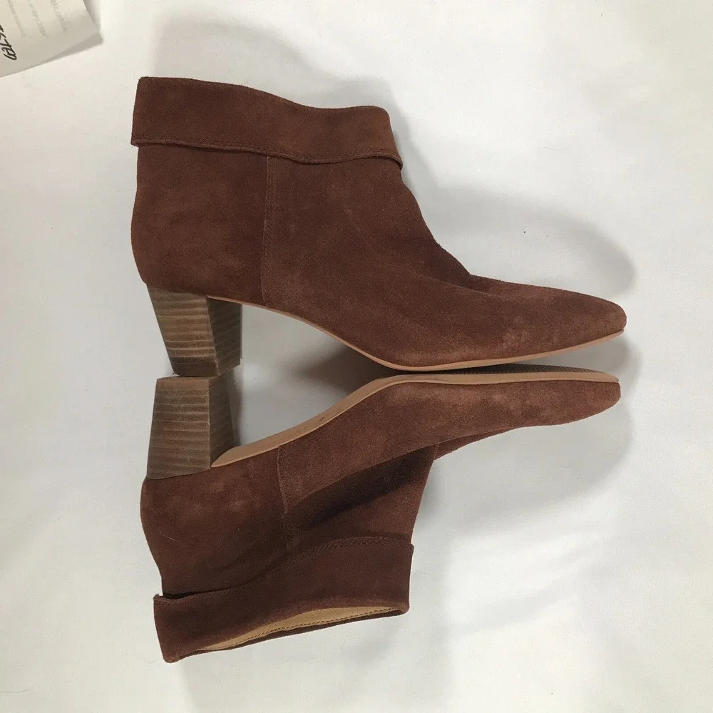 Lucky‎ Brand Womens Suede Ankle Boots M/41 Brown Leather Upper Zaprika Size 9.5